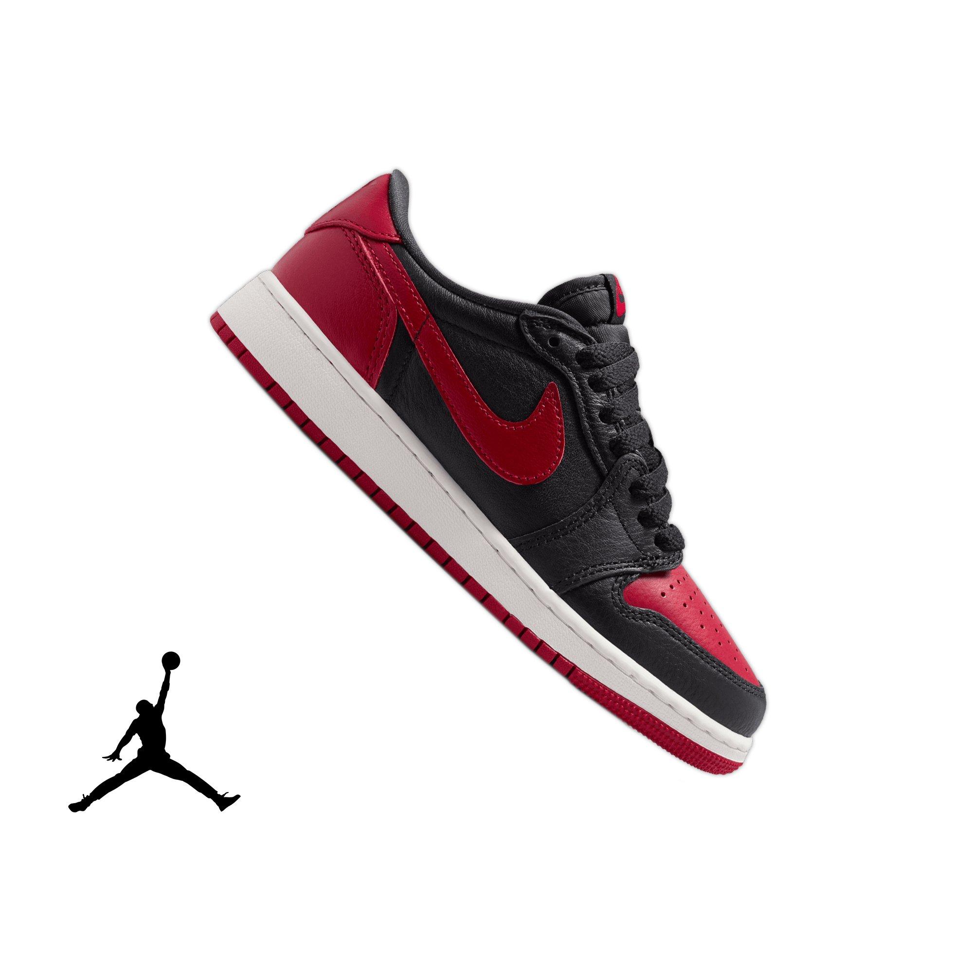 Jordan 1 Low OG "Banned" Grade School Kids' Shoe - BLACK/VARSITY RED/SUMMIT WHITE